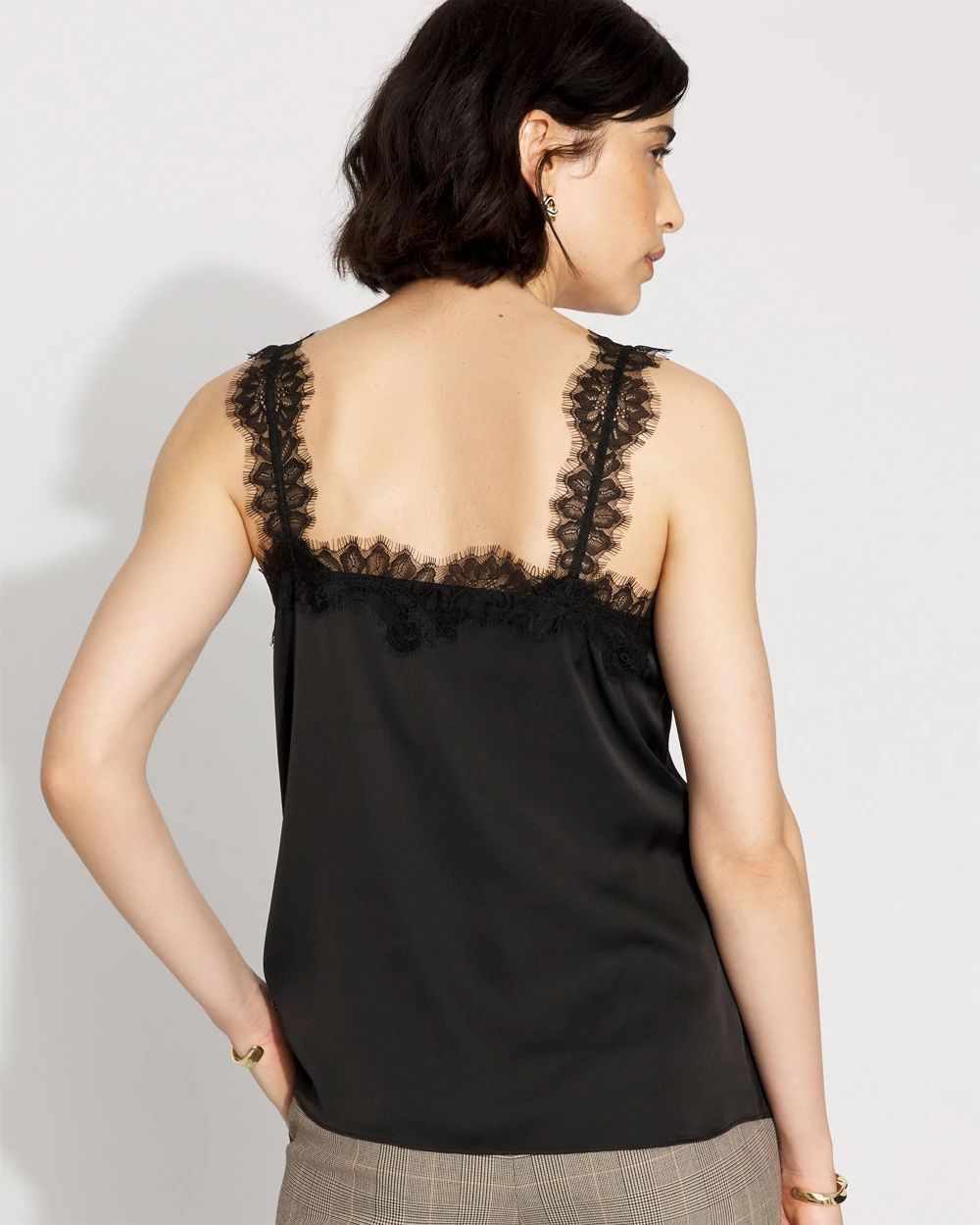 Lace Trimmed Satin Camisole | White House Black Market